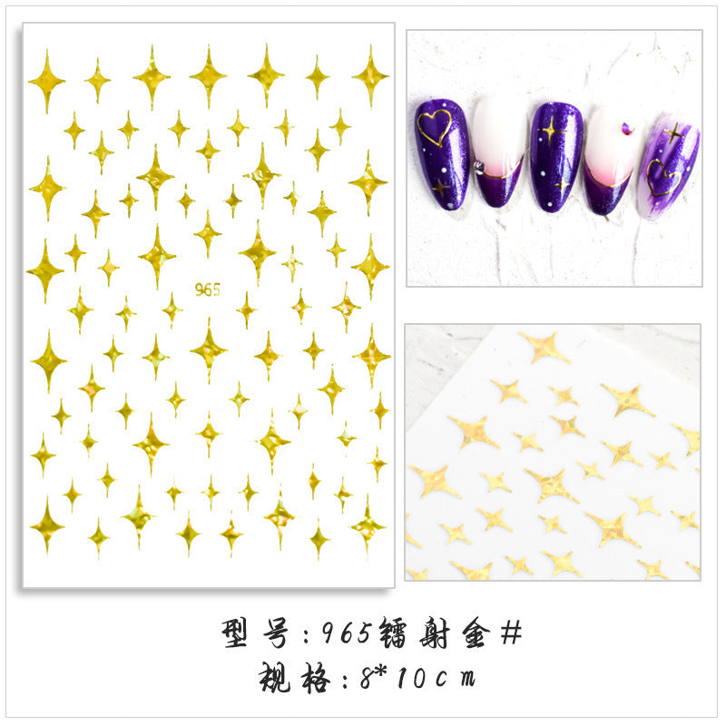Wholesale Net red with star meteor nail stickers 3D adhesive stickers